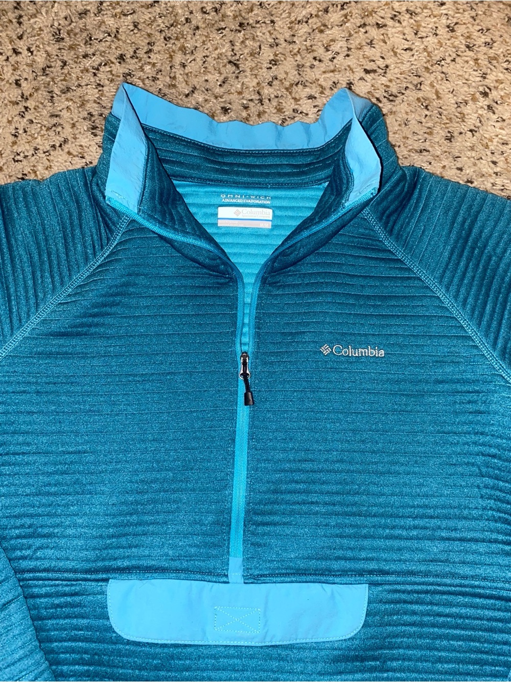 Columbia Women's Teal Half-Zip Ski Fleece Pullover - Picture 5 of 7